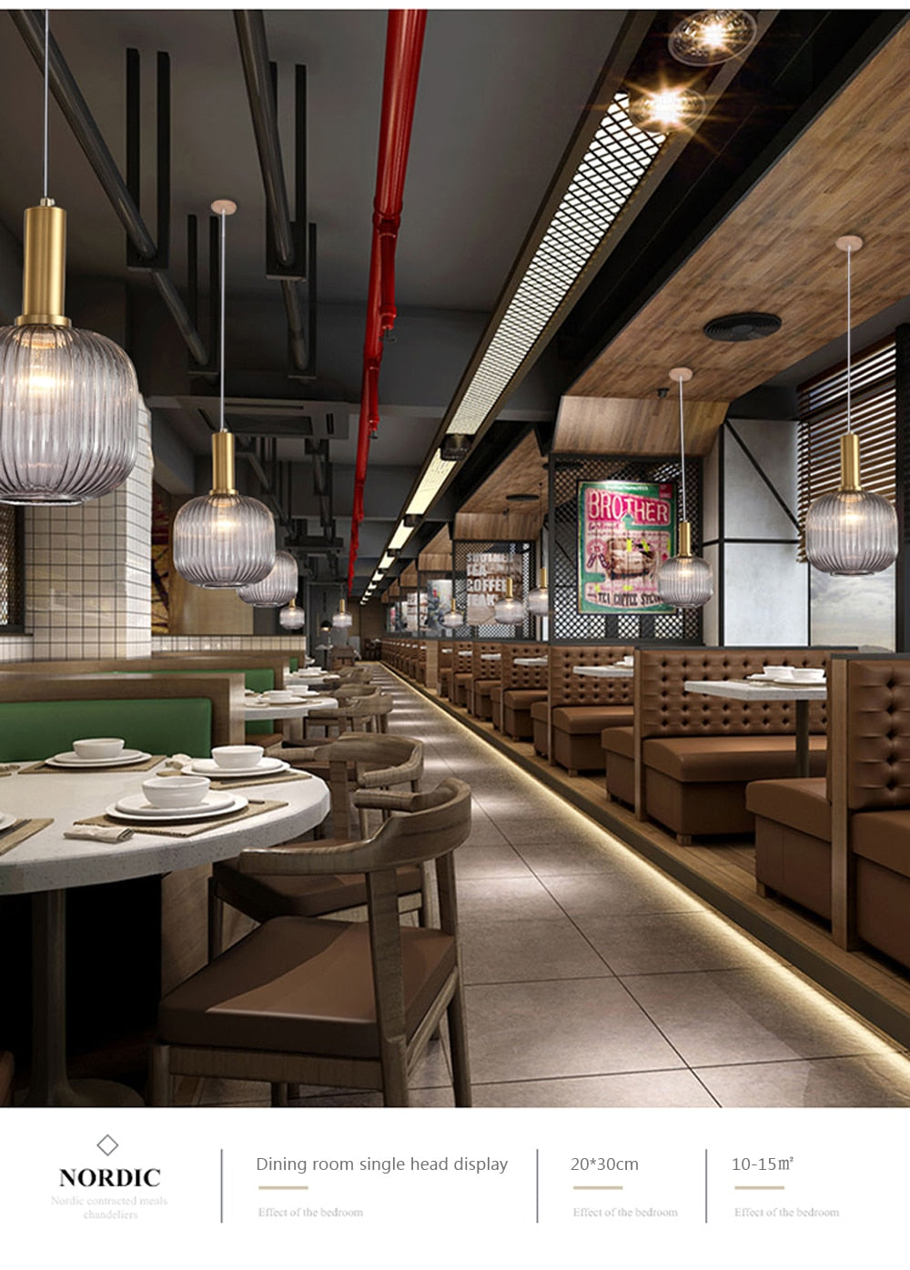 Wad Nordic Colorful Glass Pendant Light