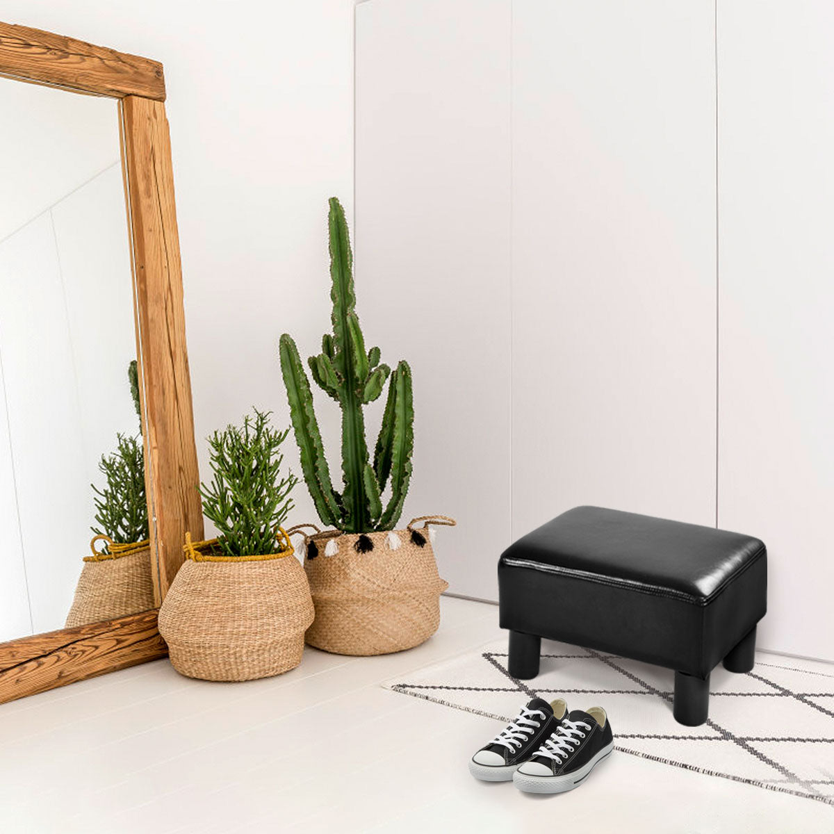 Viljar - Leather Chair Ottoman Small Stool Footrest Bar Stool