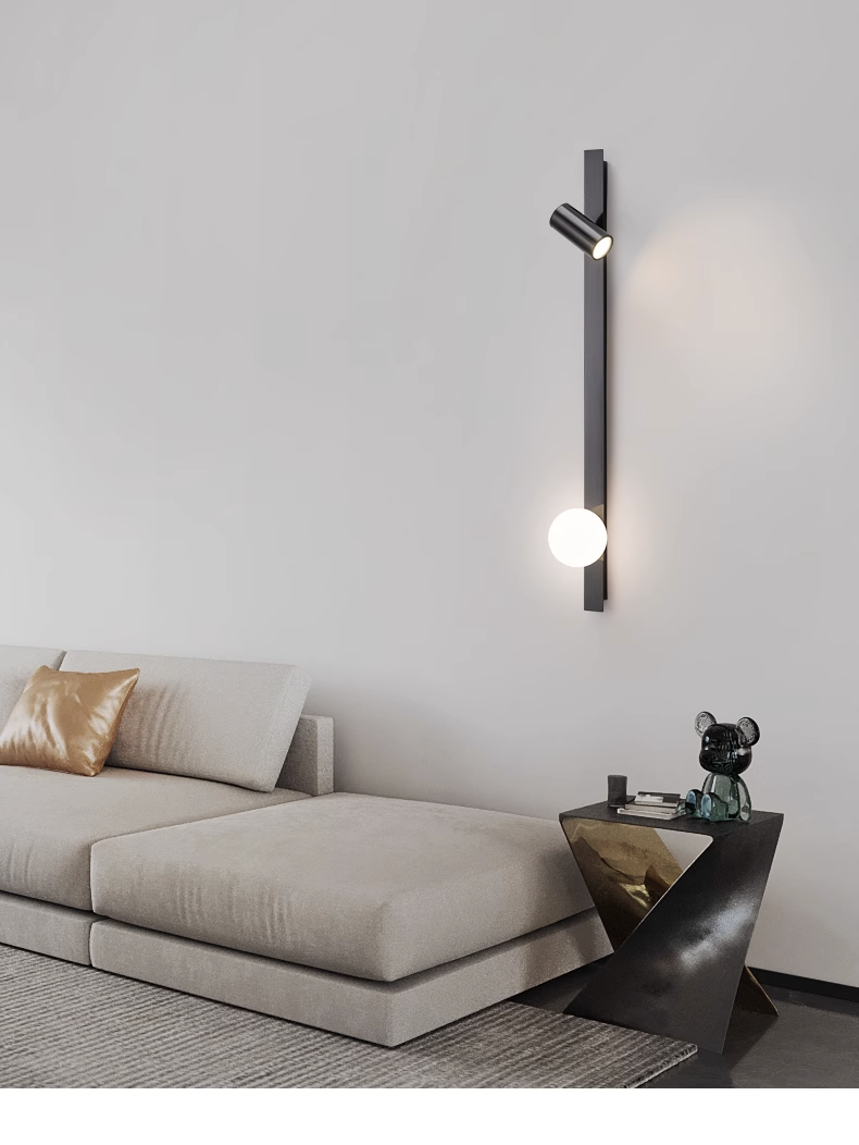 Trong minimalist Nordic style copper led wall lamp