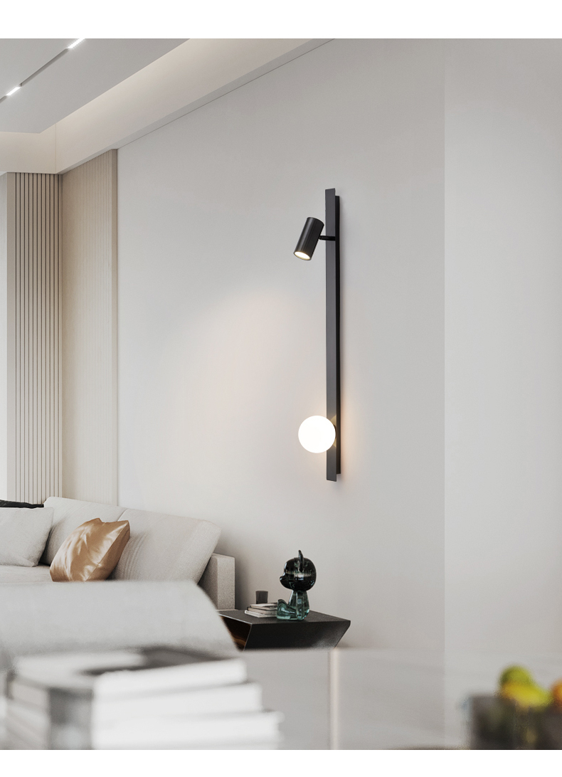 Trong minimalist Nordic style copper led wall lamp