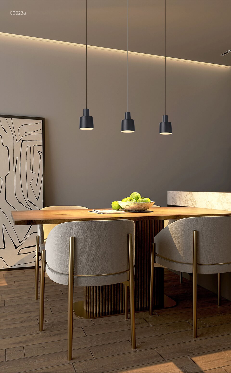 AiS Dimmable Pendant Light 9W CRI97 Adjustable Length Minimalist Style