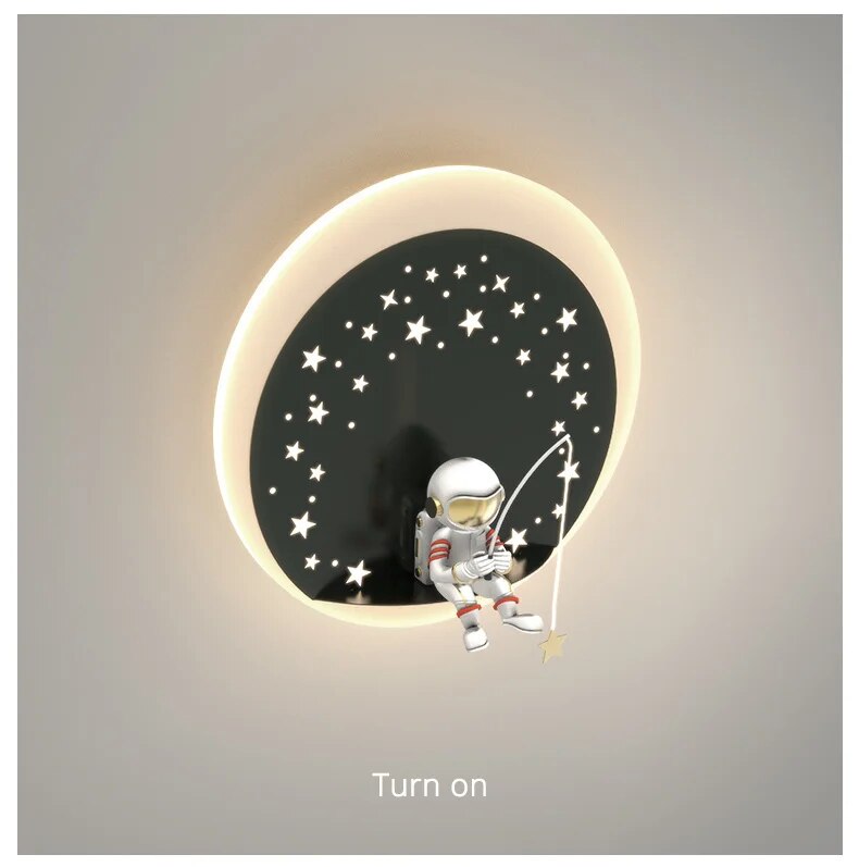 MAV Kid's room creative Wall Lamp Stars Projection Astronaut Decoration