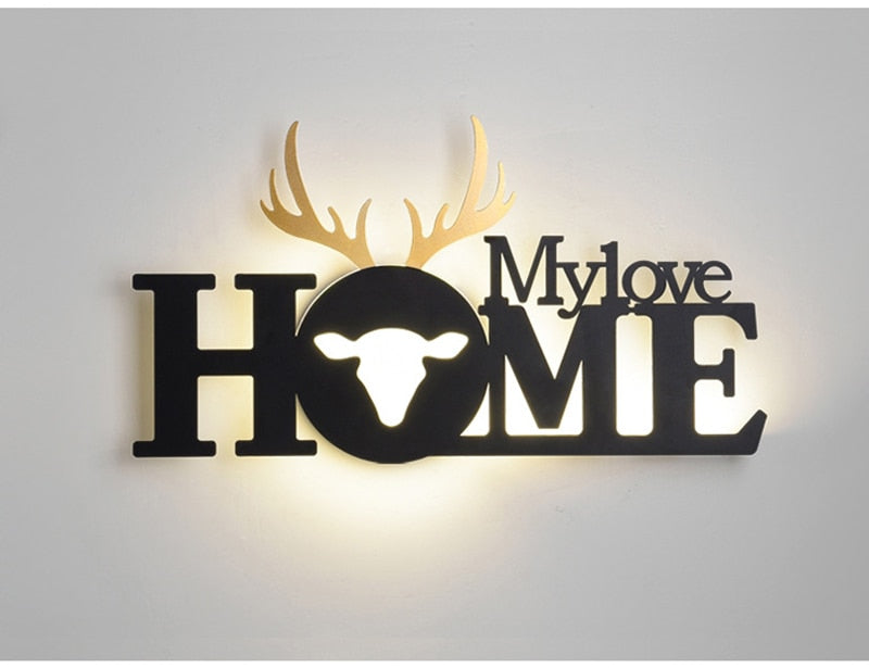 GRN HOME-FAMILY-LOVE Logo Creative Modern Acrylic Wall Lamp