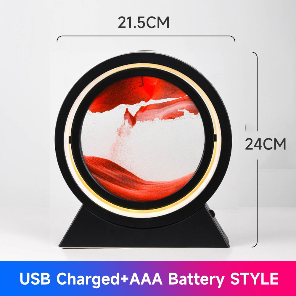 PQ 360° Rotate LED Sand Painting Night Lights