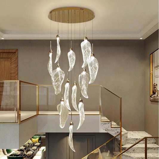 Ylk Crystal Leaf LED Chandelier