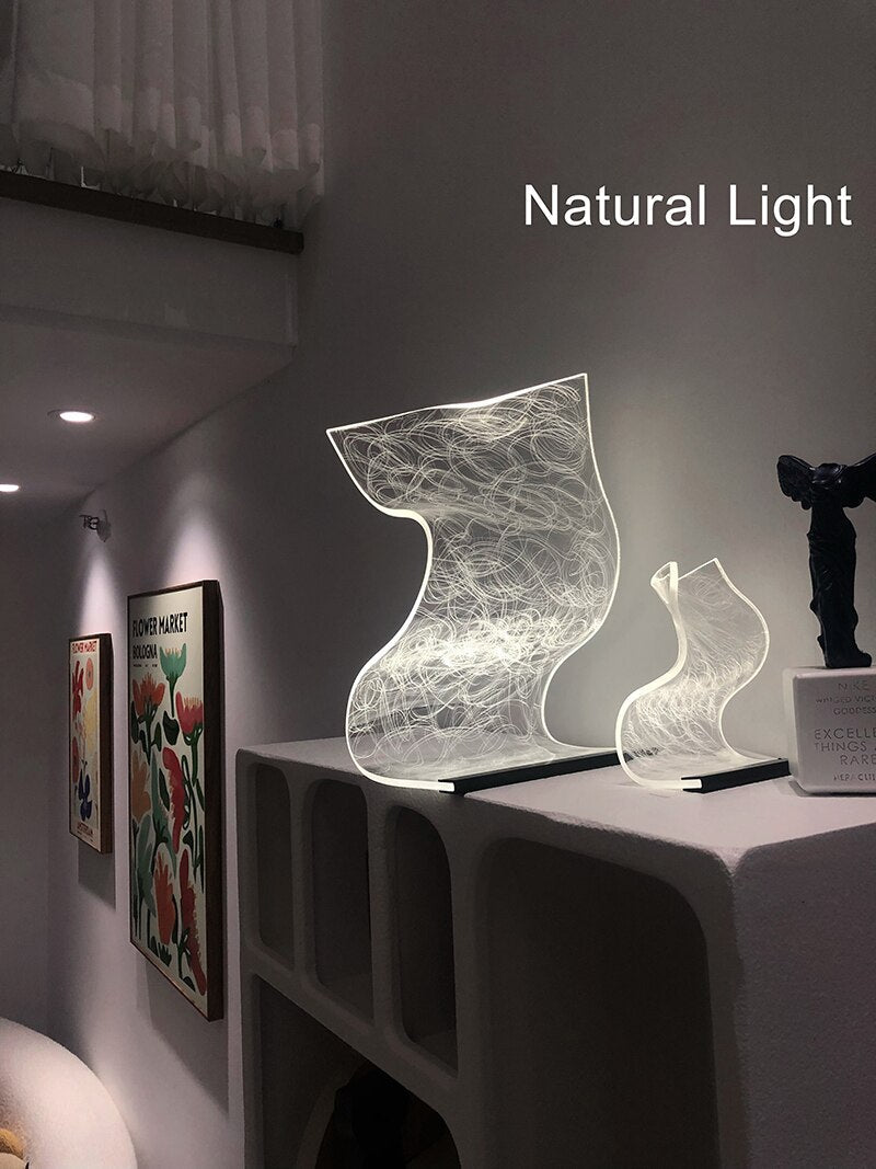 LYF Acrylic LED Table Lamp Stepless Dimming USB Charging Touch Switch Control