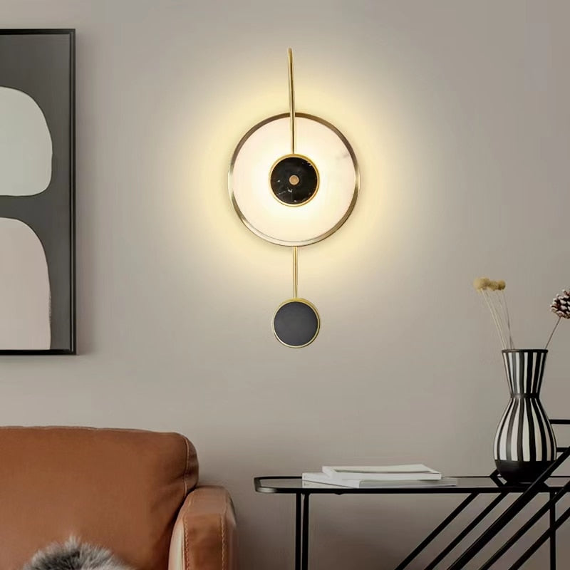 Oud Nordic Round Marble Sconce