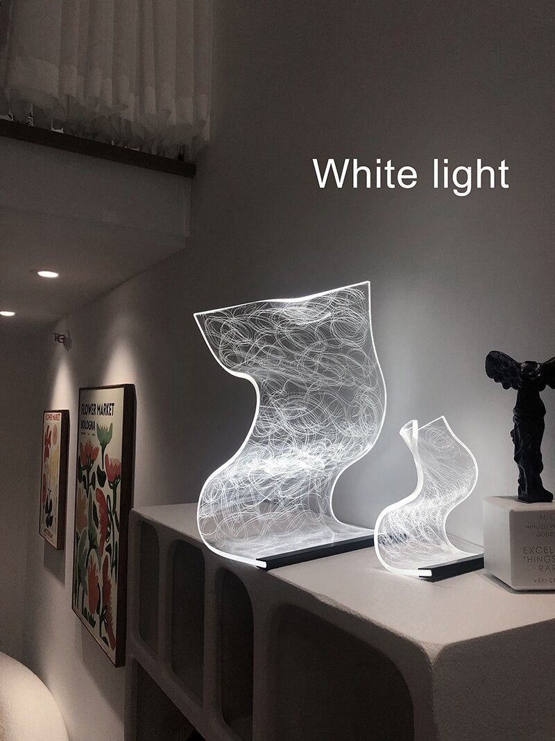 LYF Acrylic LED Table Lamp Stepless Dimming USB Charging Touch Switch Control