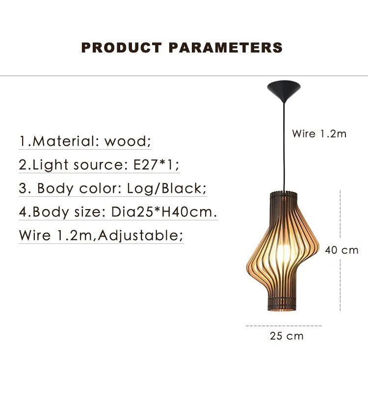 Nordic Wooden Cage Chandelier Birdcage Pendant Lights