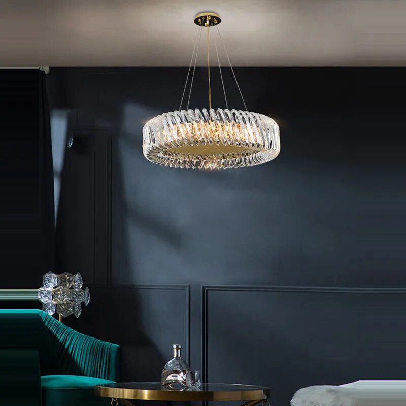 Kolia Art Deco Crystal Glass LED Dimmable Ceiling Chandelier