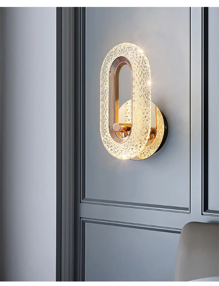 LYF Miraa Oval/Round Crystal Modern LED Wall Lamp