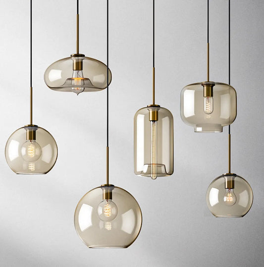 Nordic Industrial Glass LED Pendant