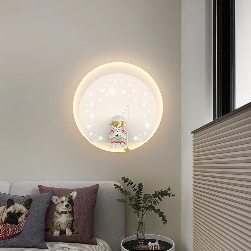 MAV Kid's room creative Wall Lamp Stars Projection Astronaut Decoration