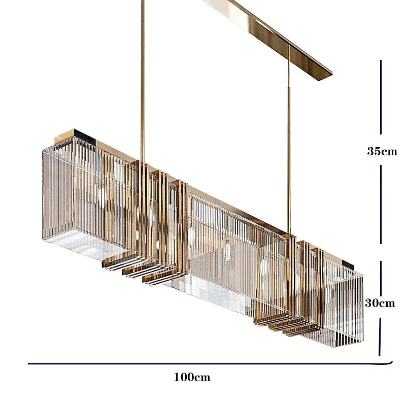 IIS Stainless Steel Hanging Pendant Light Crystal