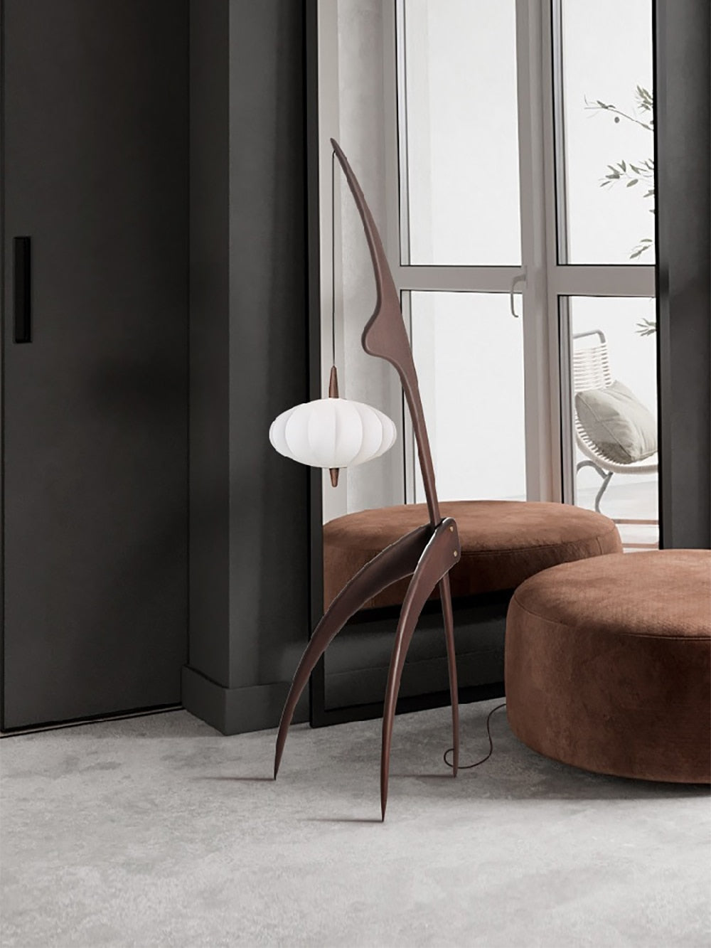 OLGA Floor Lamp Nordic Creative Wood Fabric Dimming Night Stand