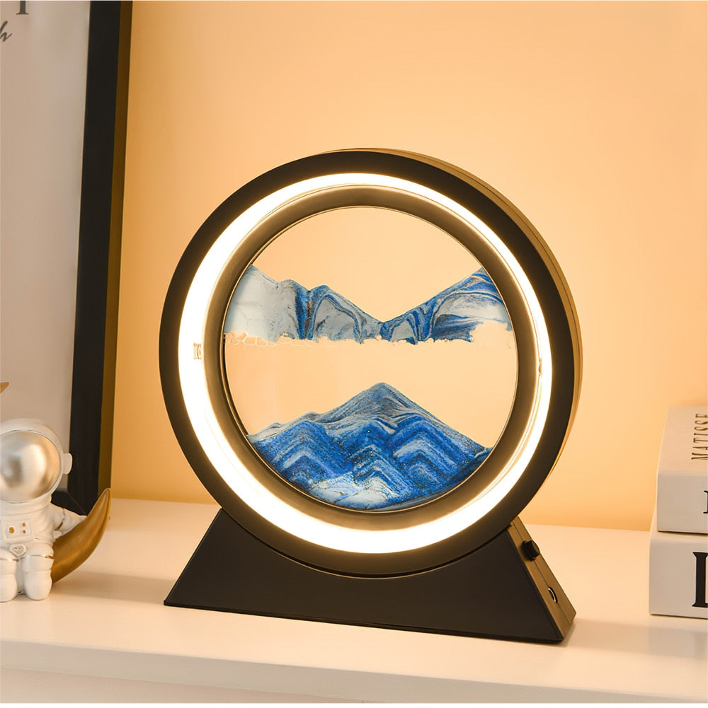 PQ 360° Rotate LED Sand Painting Night Lights