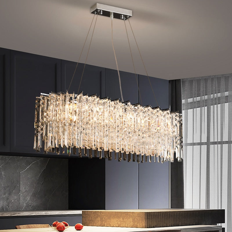 YLK Kitchen Island Modern Crystal Chandelier