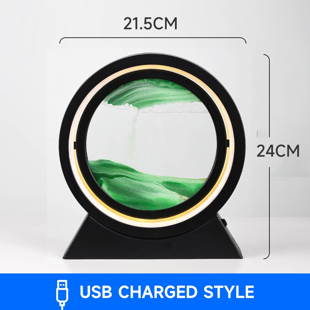 PQ 360° Rotate LED Sand Painting Night Lights