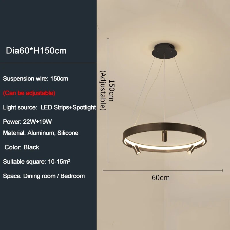 Ylk Black/Gold Spotlight Chandelier