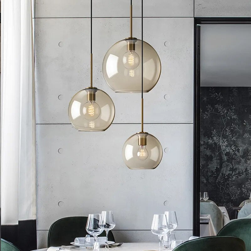 Nordic Industrial Glass LED Pendant