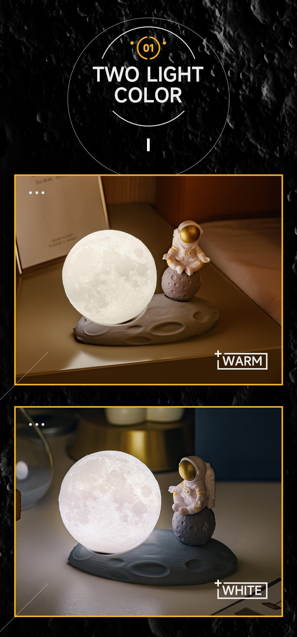 PQ LED Moon Astronaut Night Lights