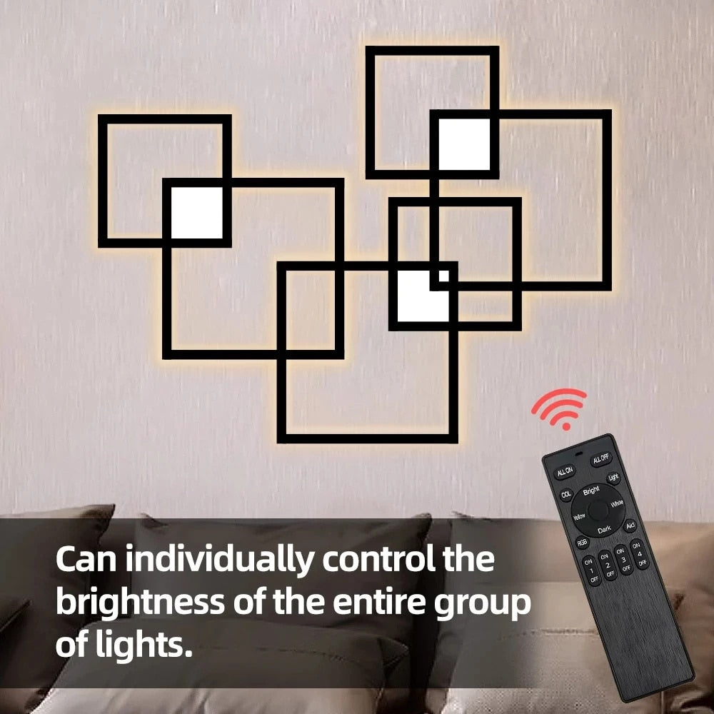 IIS Minimalist Wall Lamp Dimmable  Black White Square Sconces