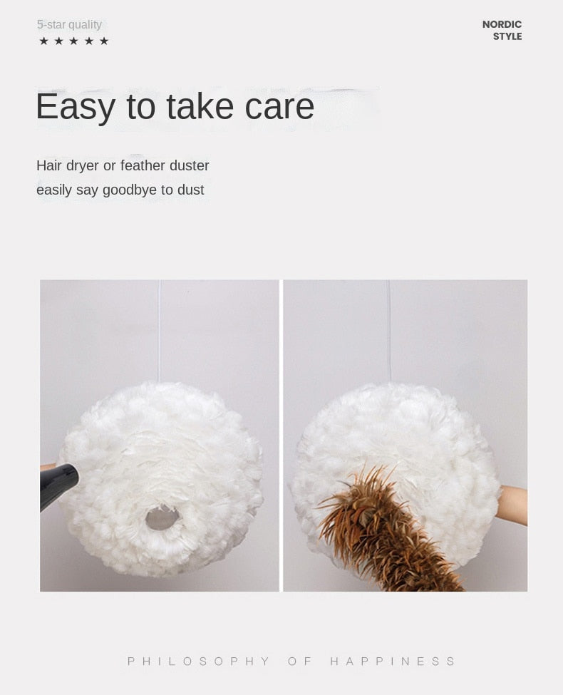 IIS Silki Feather Pendant Light Hanging Ceiling Light