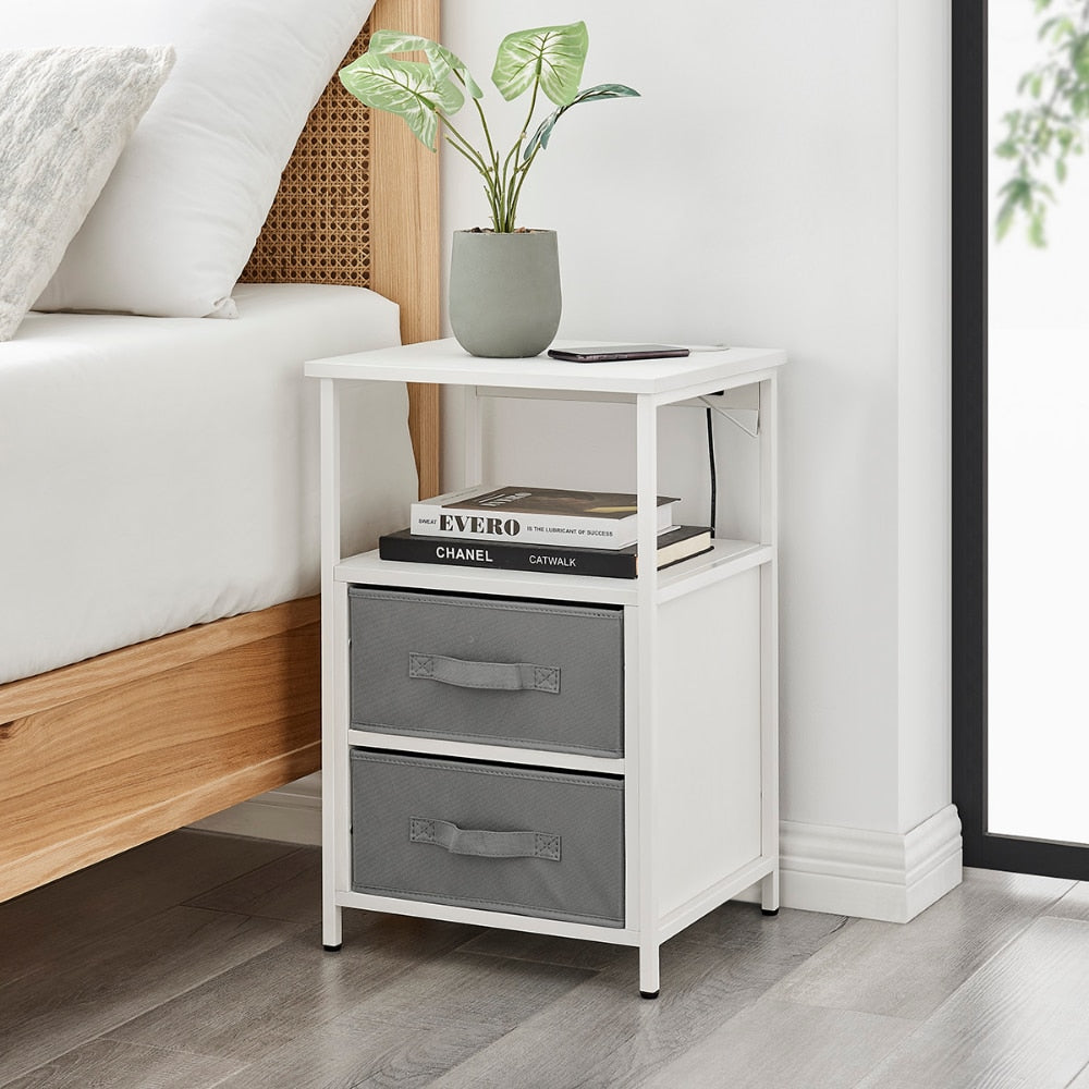 Solveig - Modern Nightstand with Charging Station
