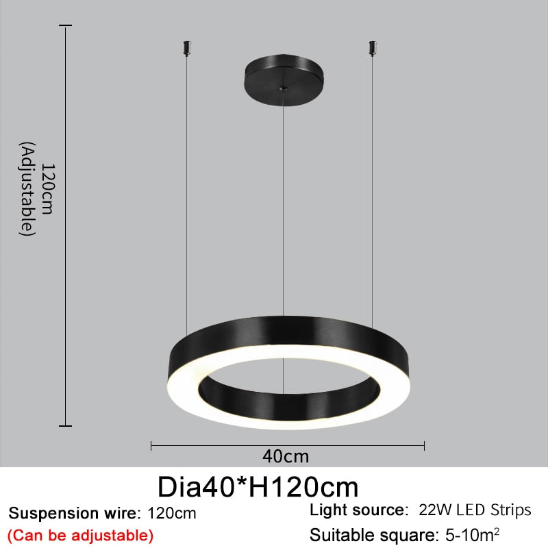 Ylk Bosque Black Ring Chandelier