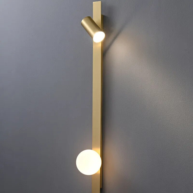 Trong minimalist Nordic style copper led wall lamp