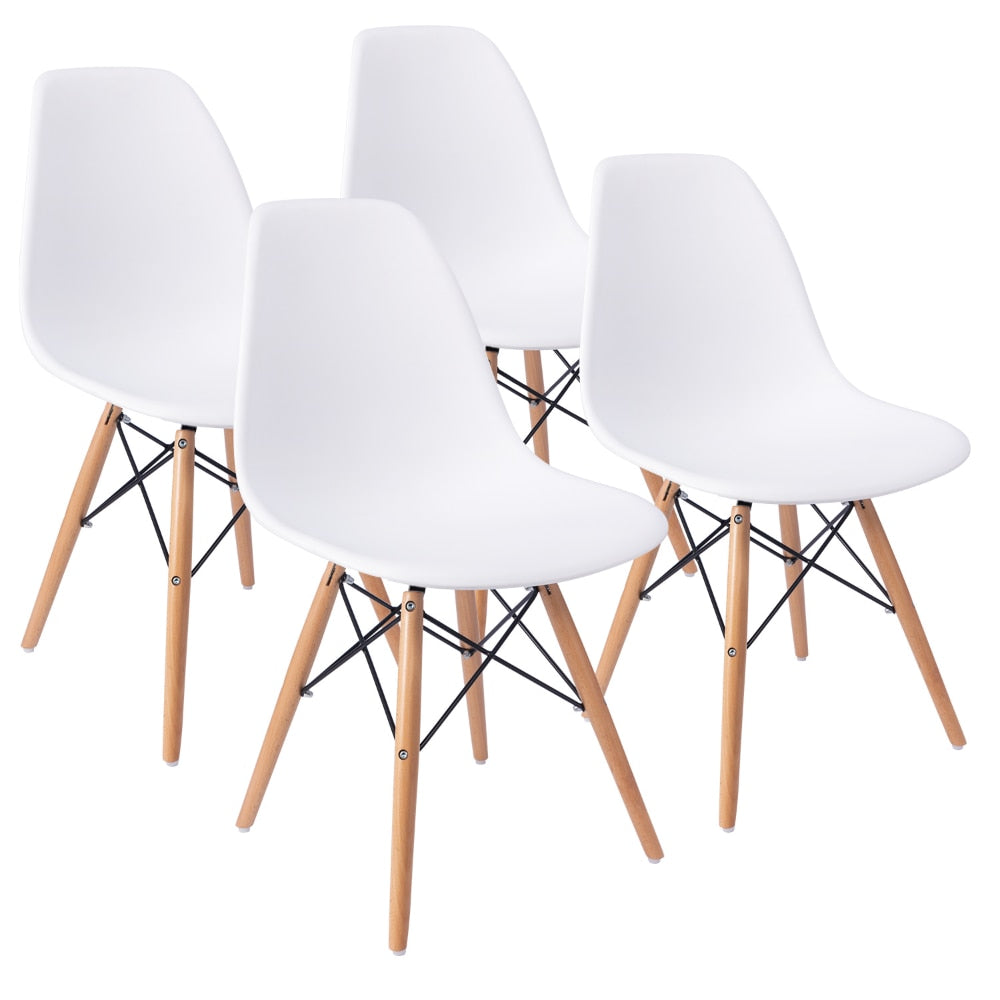 Idunn - Set of 4 Nordic Furniture Wooden Chair with Wooden Legs