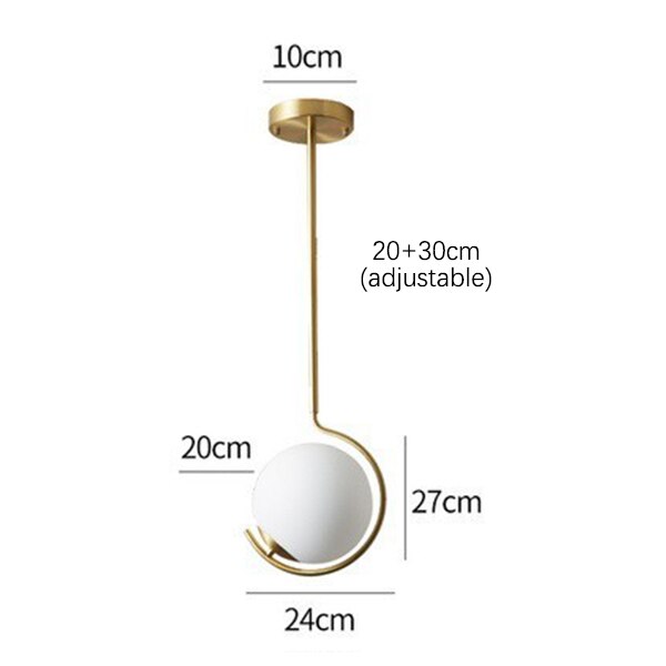 DAR Hafle - Glass Ball Modern LED Pendant Light