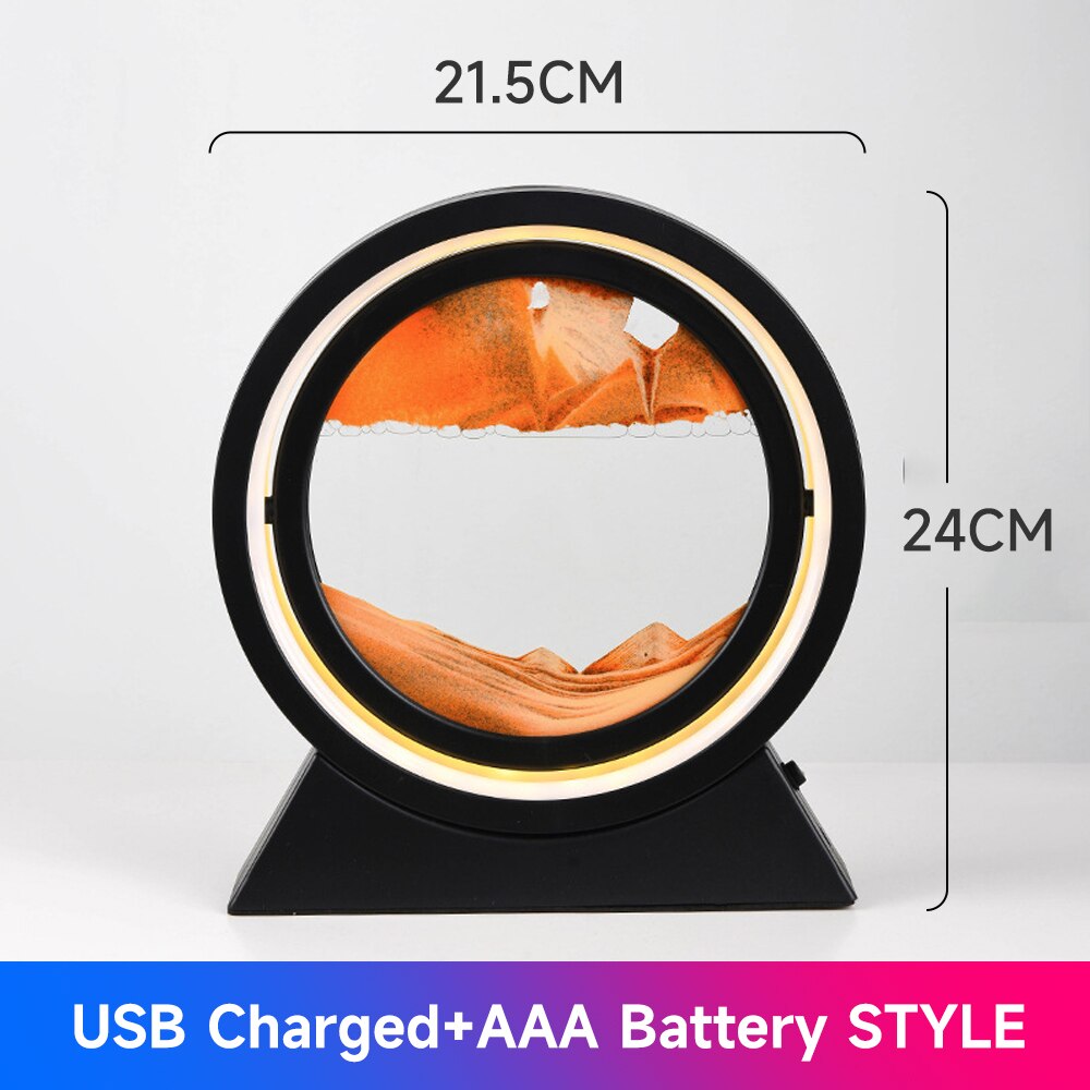 PQ 360° Rotate LED Sand Painting Night Lights