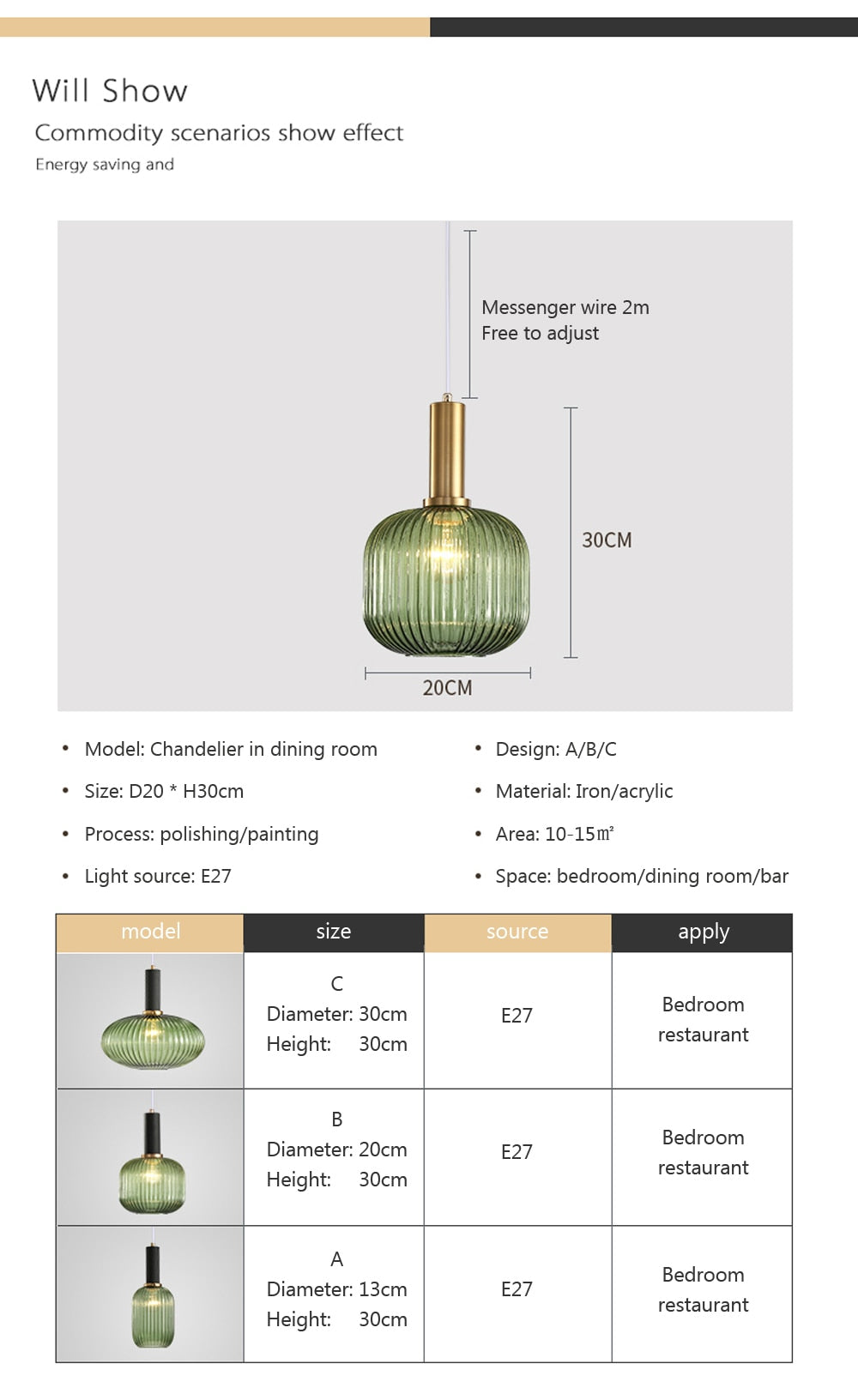 Wad Nordic Colorful Glass Pendant Light