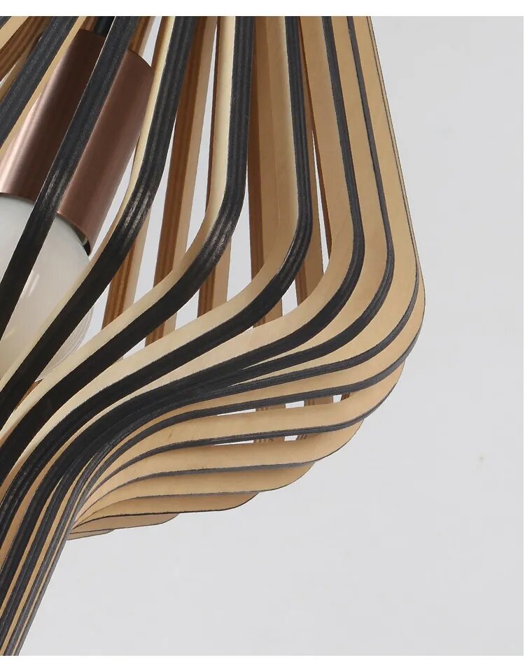 Nordic Wooden Cage Chandelier Birdcage Pendant Lights