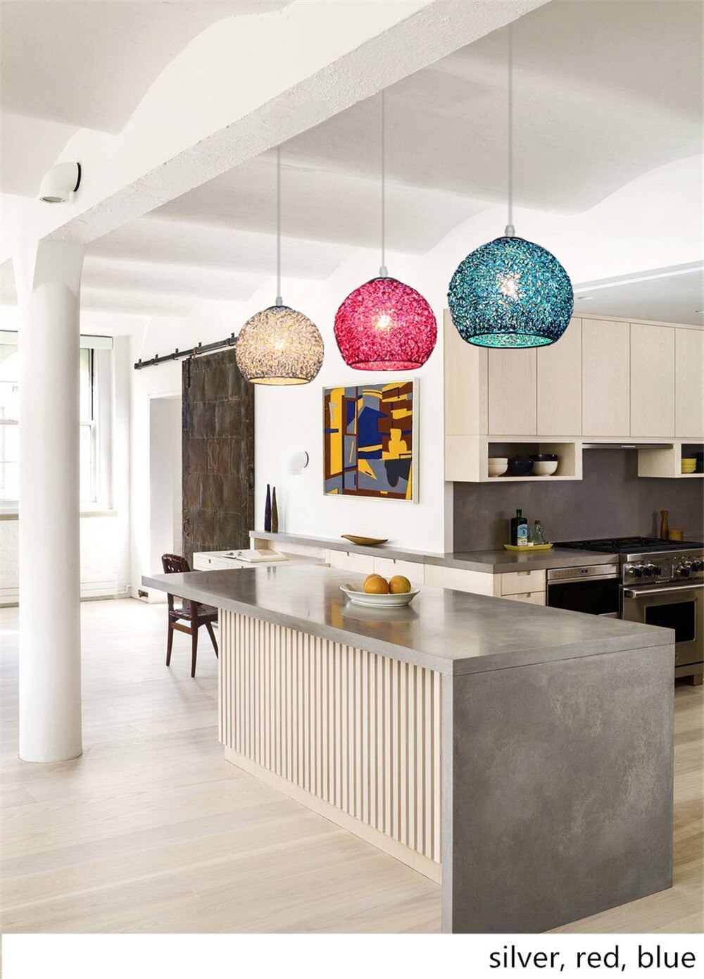 HEN Aerin Spherical Aluminum Wire Pendant Lights Color Macaron Suspension Luminaire