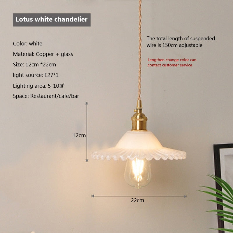 Nordic Glass Minimalist E27 Transparent Lampshade Pendant Light