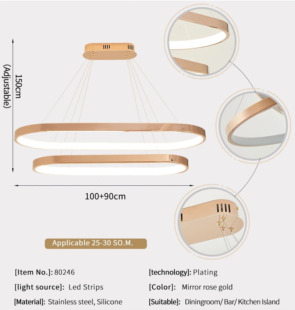 Ylk Rose Gold Pendant Light Fixture