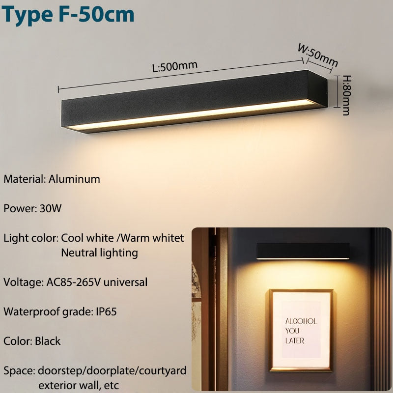IIS LED Outdoor IP65 Waterproof Porch Wall Sconces Aluminum Exterior
