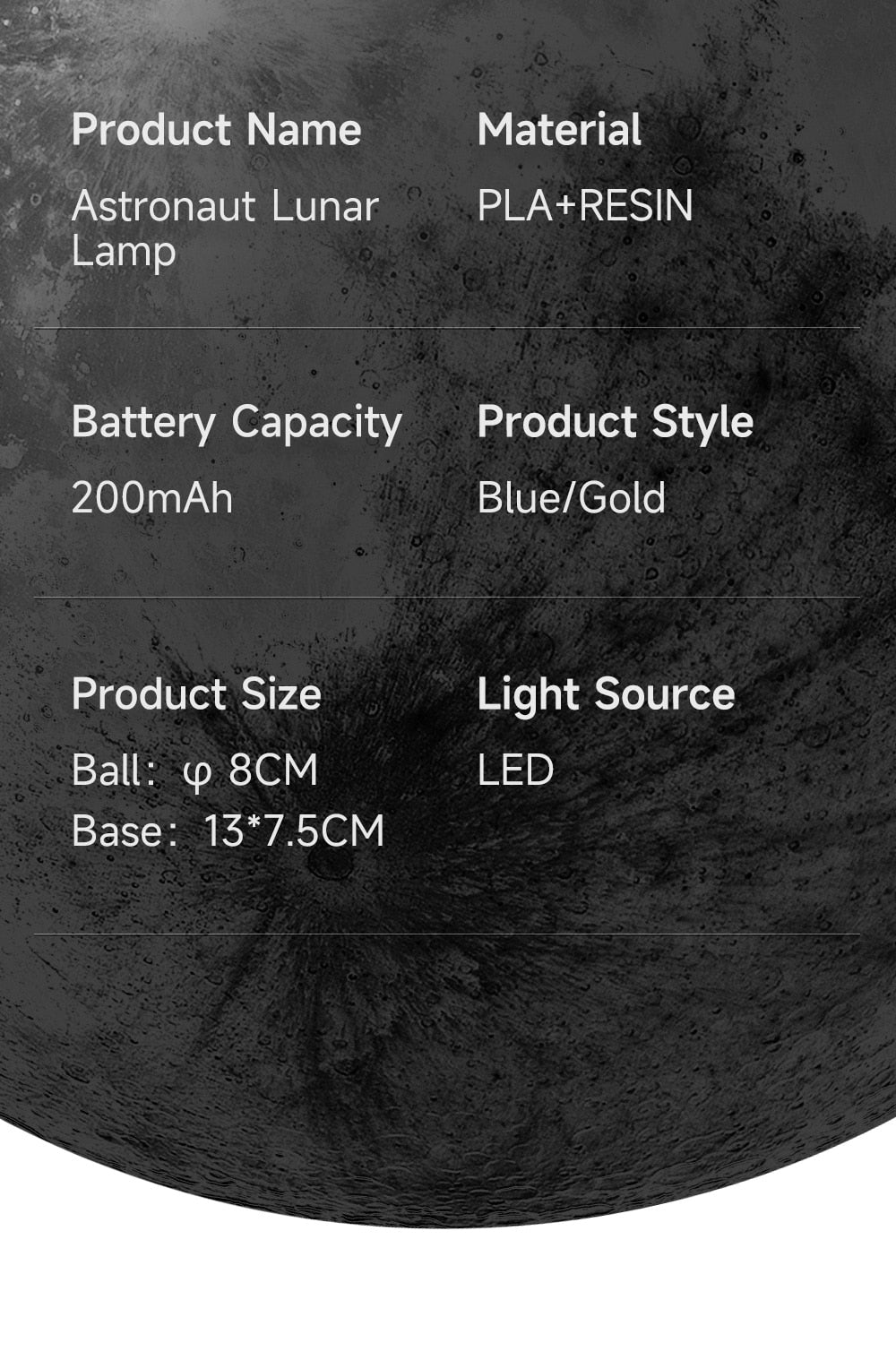 PQ LED Moon Astronaut Night Lights