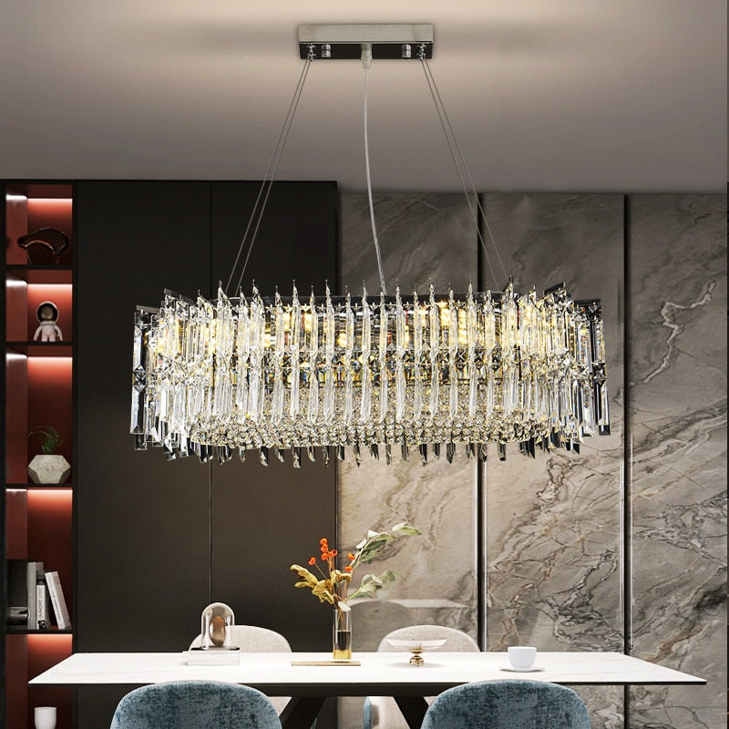 YLK Kitchen Island Modern Crystal Chandelier