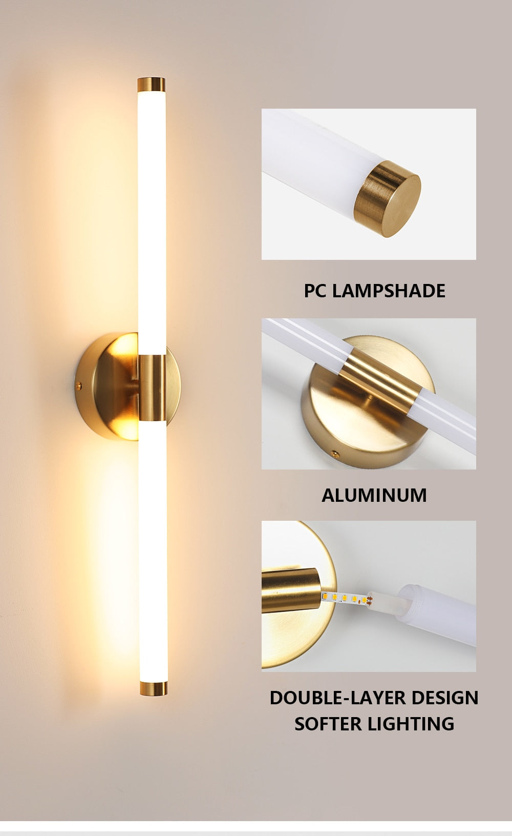 EB Long Wall Sconces Double Lampshade Up Down