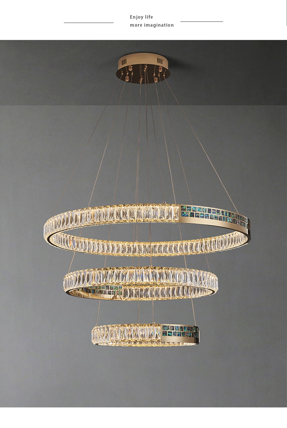 MAK Wall/Pendant Chandelier Luxury Hanging Lights Polished Shell High-end Ring Design