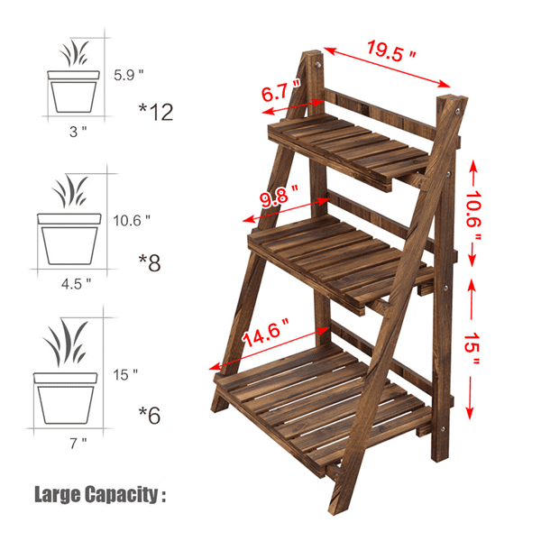Frideborg - Tiered Plant Stand Plant Shelf Indoor & Outdoor Plant Shelf Flower Stand