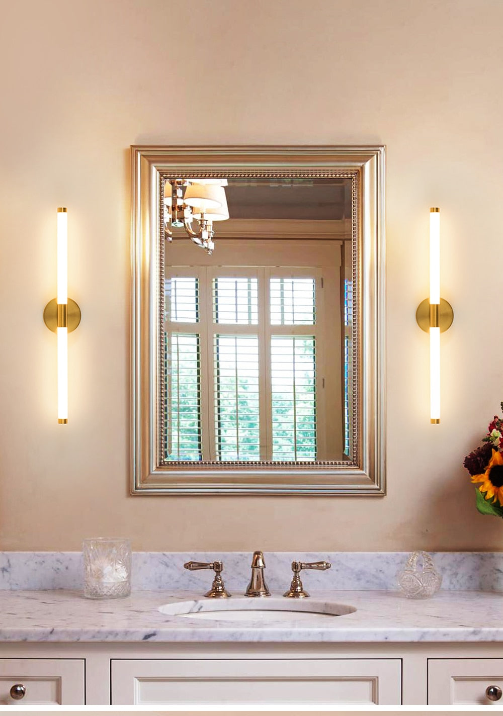 EB Long Wall Sconces Double Lampshade Up Down