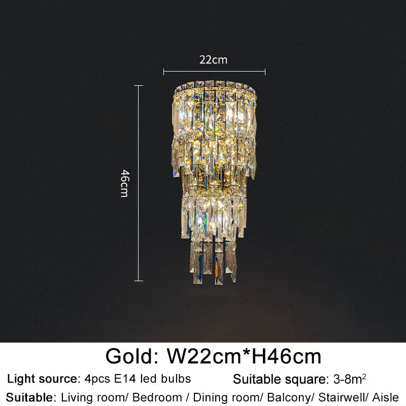 Ylk Tain Luxury Crystal Wall Lamp