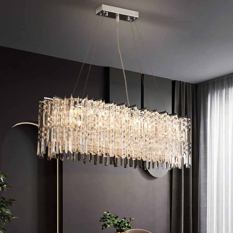 YLK Kitchen Island Modern Crystal Chandelier