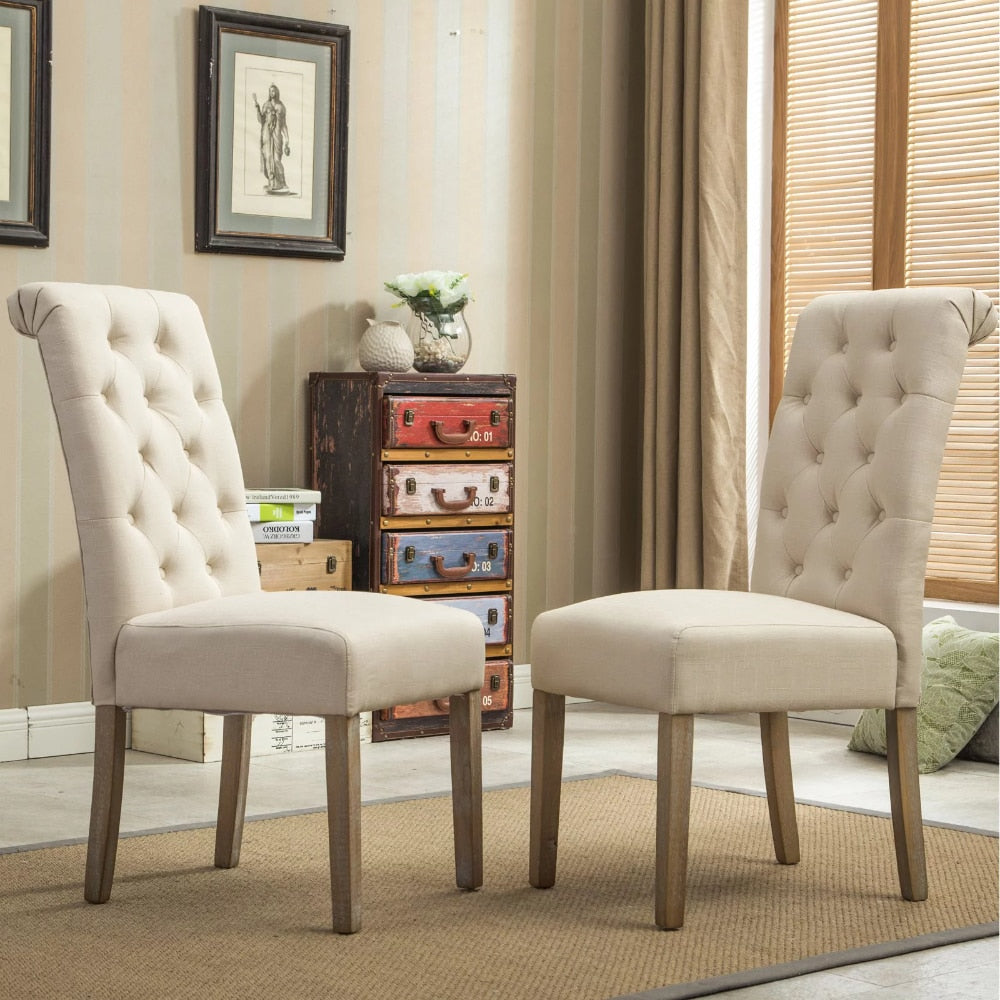 Soren - Nordic Mid-Century Dining Chair Set of 2 Tan Accent Chairs for Living Room