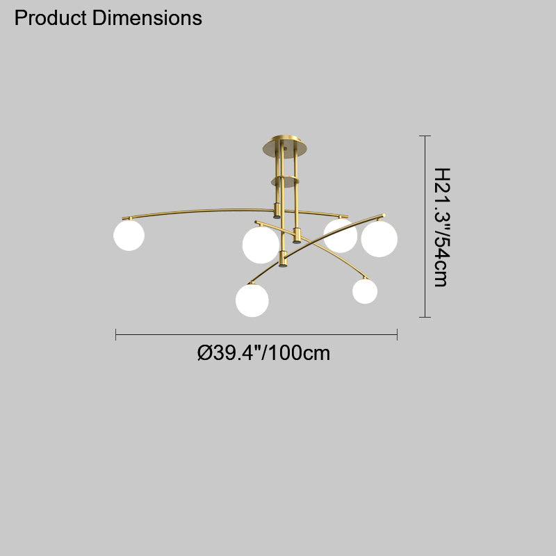 WOMO Branching Frosted Glass Bubble Chandelier-WM2295a