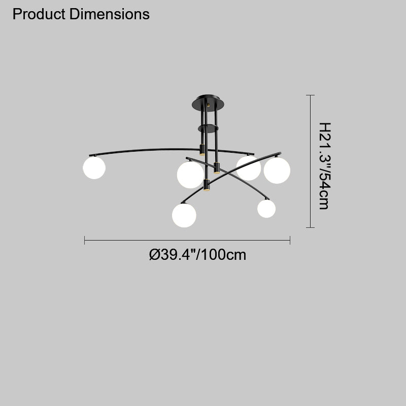 WOMO Branching Frosted Glass Bubble Chandelier-WM2295a